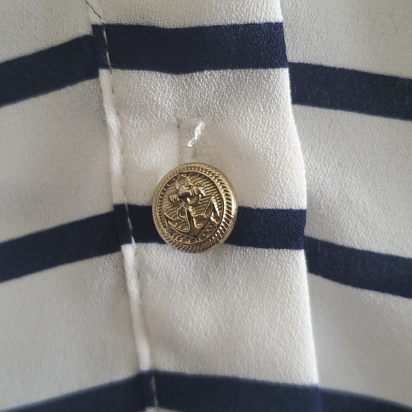 Dynamite navy and white striped blouse - Picture 2 of 6